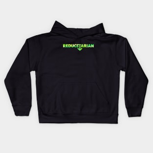 Reducetarian with an arrow made up of green shade chunks Kids Hoodie